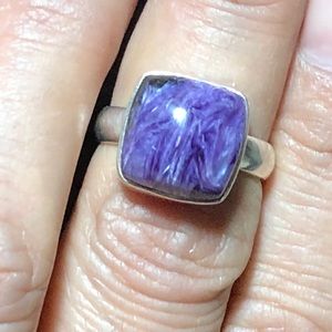 Charoite and Sterling Ring